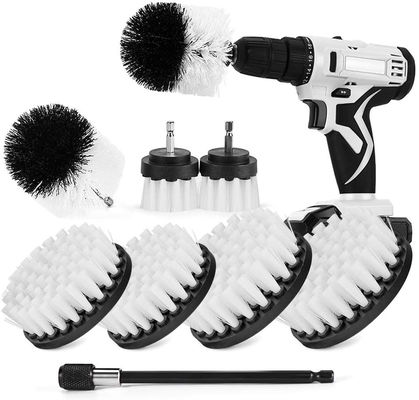 ISO9001 White Drill Scrubber Brush Set 0.15mm Filament Diameter