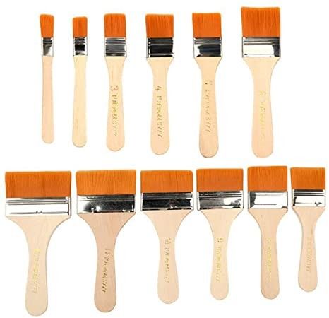 2.5cm Watercolour Nylon Flat Paint Brush Set ODM Oil Painting 0.98in