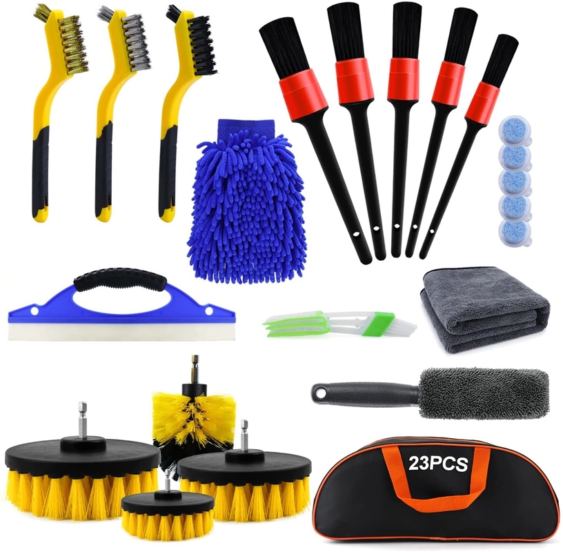 23PCS Car Detailing Brush Kit Microfiber For Interior Exterior